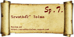 Szvatkó Telma névjegykártya